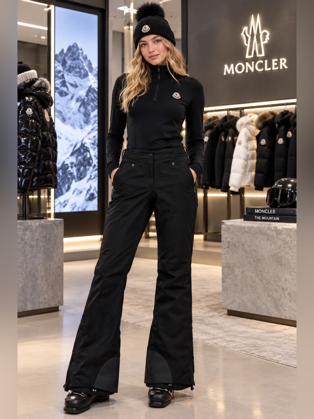 Pre-loved Moncler Grenoble
Women's Ski Snow Pants — Black, Size M (Worn twice)